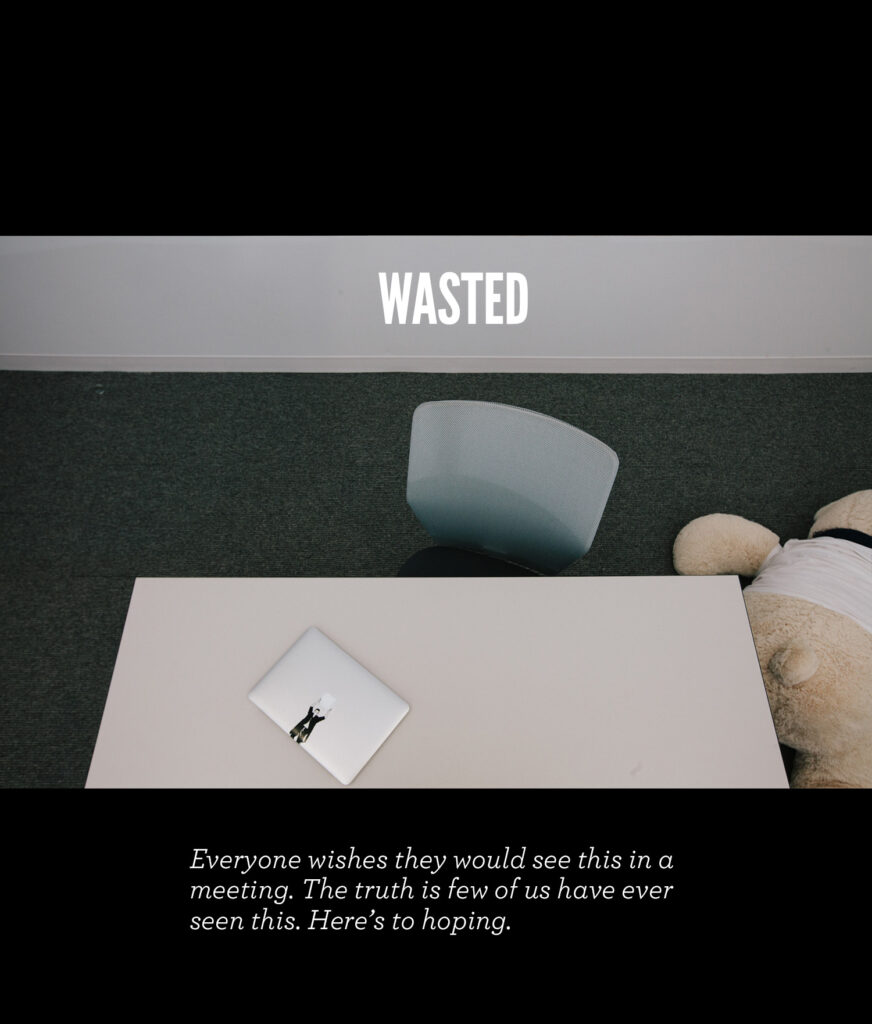 WASTED - Everyone wishes they would see this in a meeting. The truth is few of us have ever seen this. Here's to hoping.